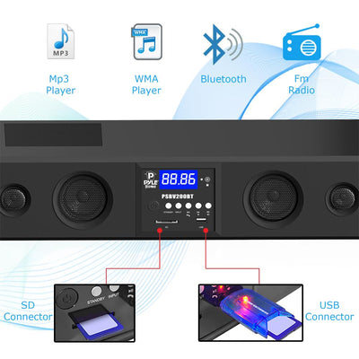 Pyle 300 Watt Bluetooth USB/SD/FM Radio Soundbar System with Remote (Used)