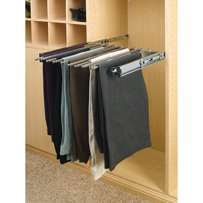Rev-A-Shelf 24" Pull Out Pants Organizer for Custom Closet, Chrome, PSC-2414CR