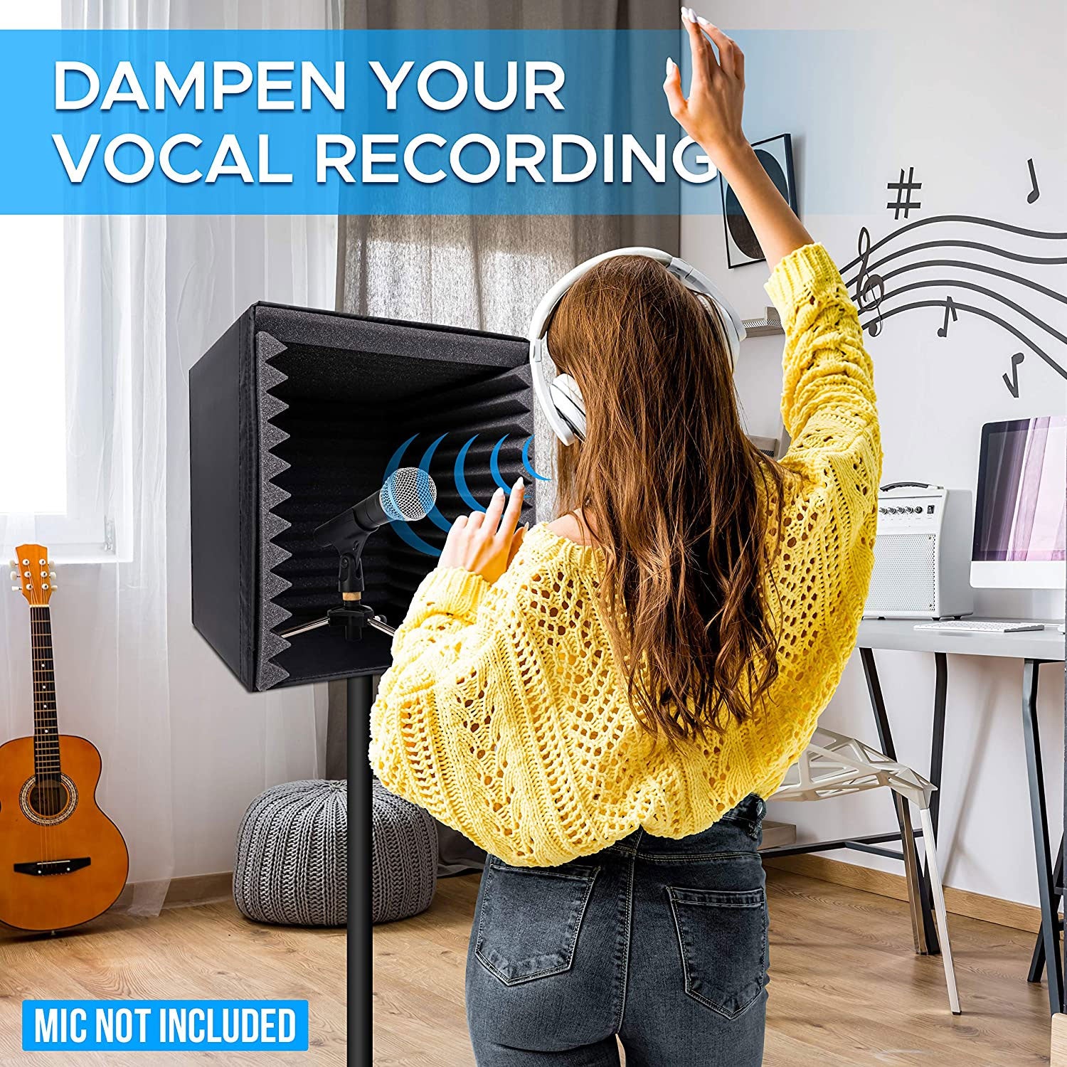 Pyle PSIB27X2 2 Pc Soundproofing Shield Isolation Filter Recording Booth Box - VMInnovations