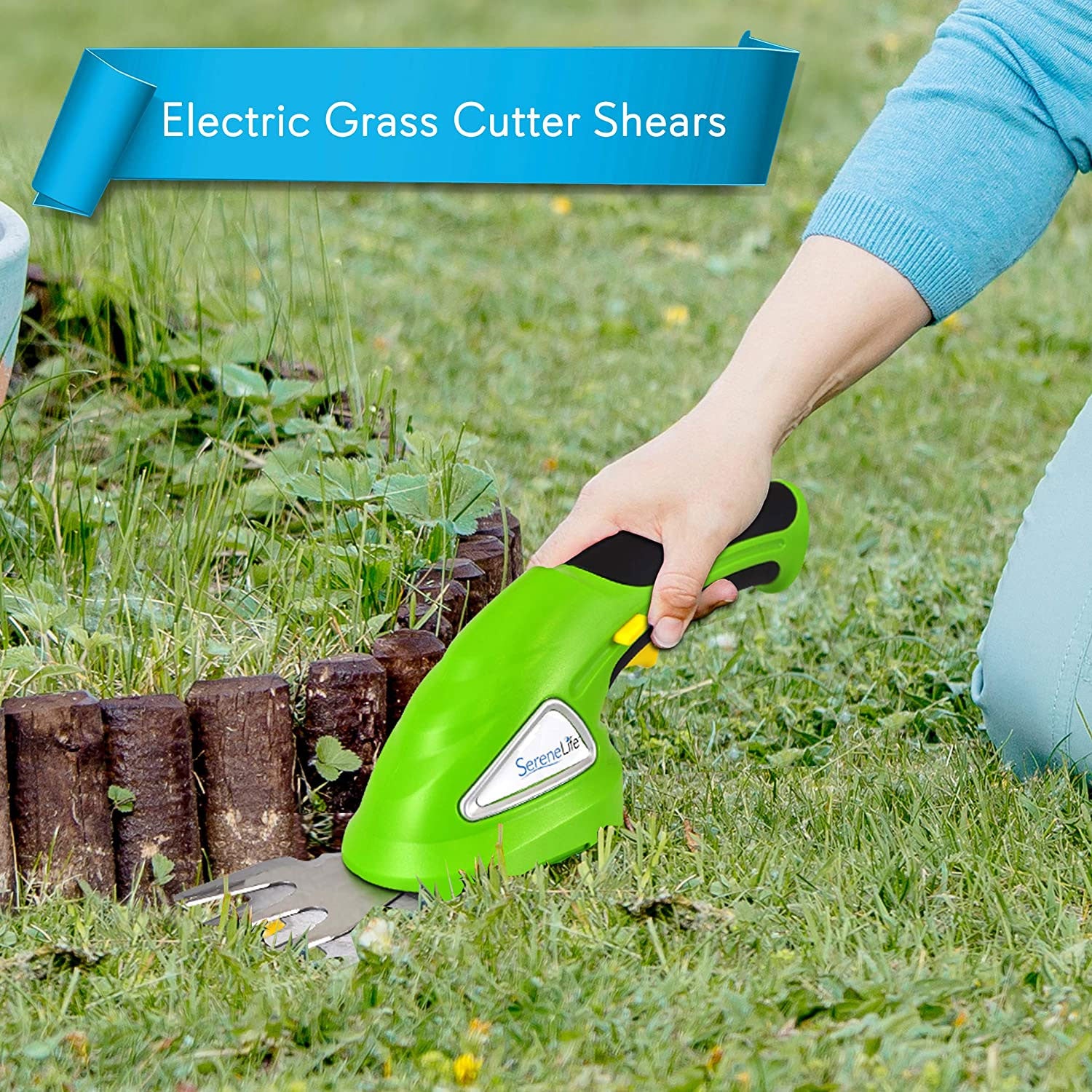SereneLife Electric Handheld Cordless Grass Clipper & Hedge Trimmer (Used) - VMInnovations