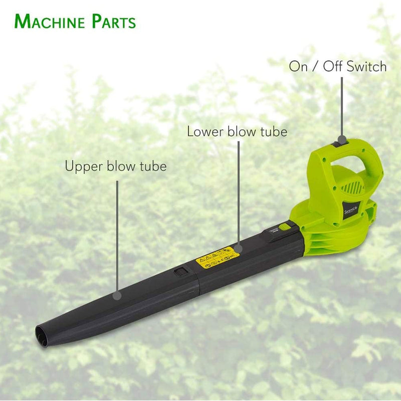 SereneLife 6 Amp 135 MPH Electric Handheld Leaf Blower Sweeper Tool (Open Box)