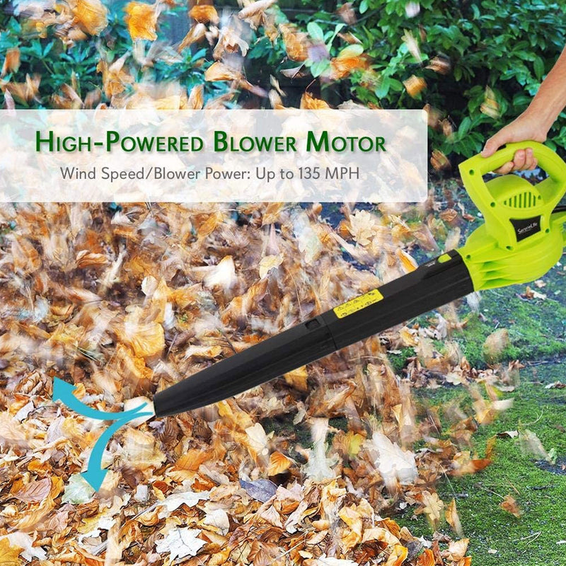 SereneLife 6 Amp 135 MPH Electric Corded Leaf Blower Lawn Sweeper Tool (2 Pack)