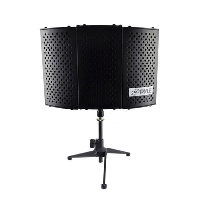 PylePro Compact Noise Absorbing Isolation Shield Freestanding Mic Stand (2 Pack)