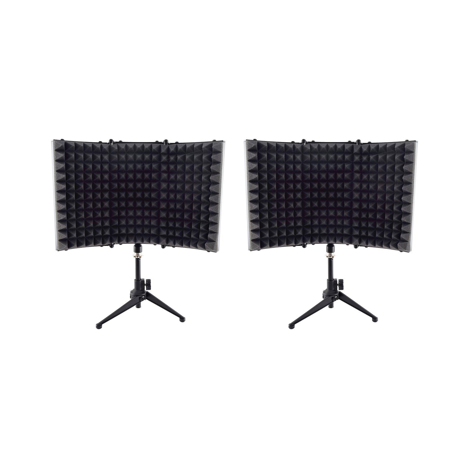 PylePro Compact Noise Absorbing Isolation Shield Freestanding Mic Stand (2 Pack)