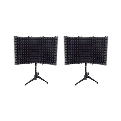 PylePro Compact Noise Absorbing Isolation Shield Freestanding Mic Stand (2 Pack)