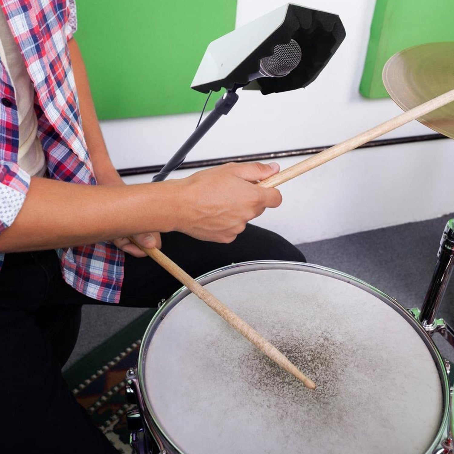 Pyle Microphone Guard Cymbal Noise Sound Isolation Recording Drumming Mic Shield - VMInnovations