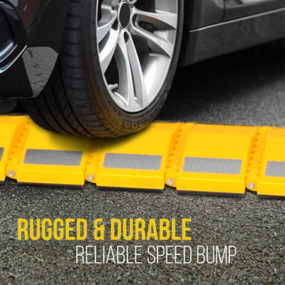 Pyle PSPD16 9 Feet Portable Car and Truck Vehicle Speed Bump with Case (4 Pack)