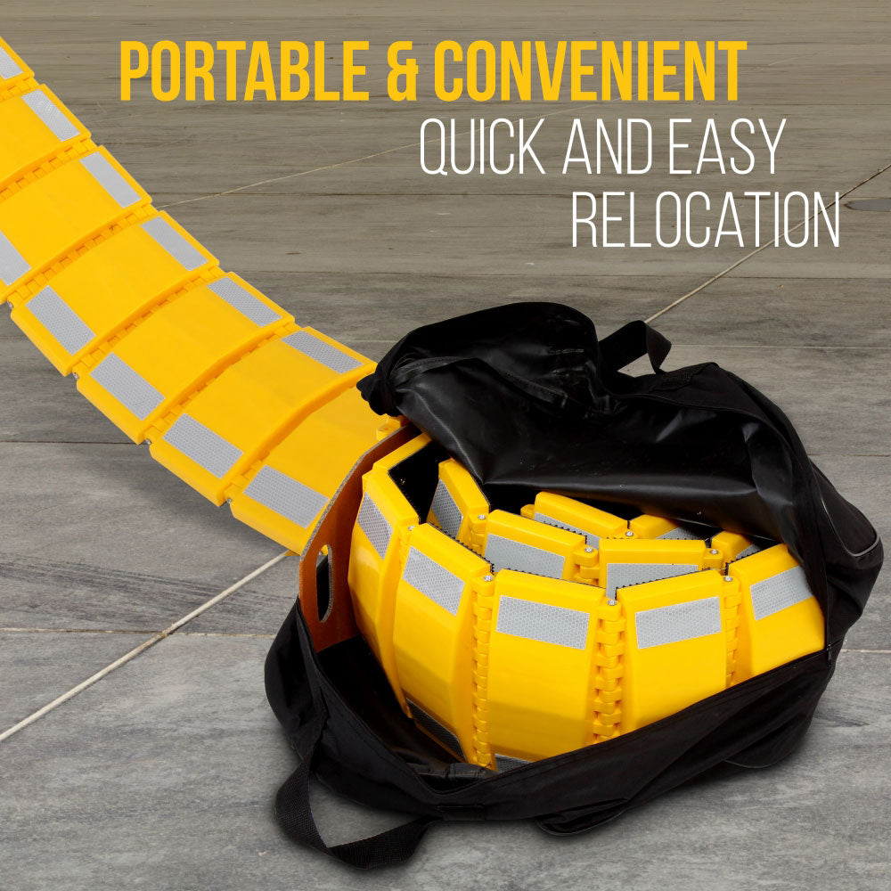 Pyle PSPD16 9 Feet Portable Car and Truck Vehicle Speed Bump with Case (4 Pack)