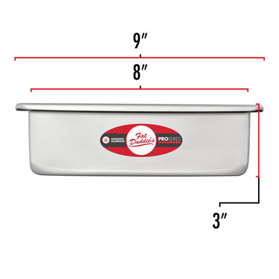 Fat Daddio's Anodized Aluminum Square Cake Pan w/ Solid Bottom, 8 x 8 x 3 Inch