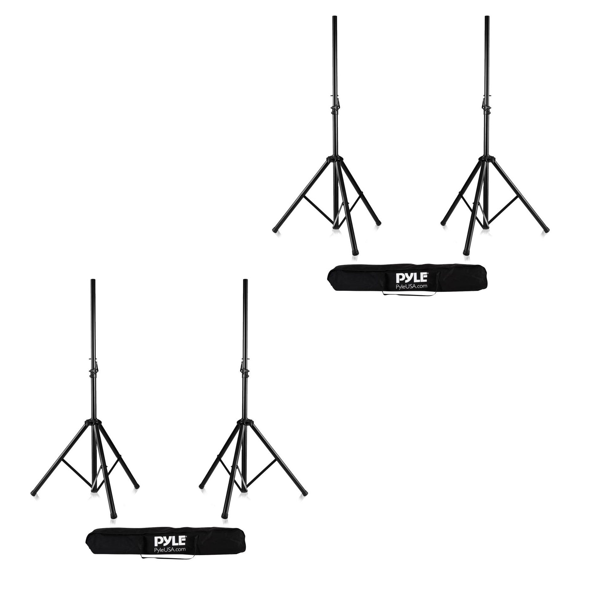 Pyle PSTK107 Dual Speaker Tripod Stand Adjustable Mount Holders Pair (2 Pack) - VMInnovations