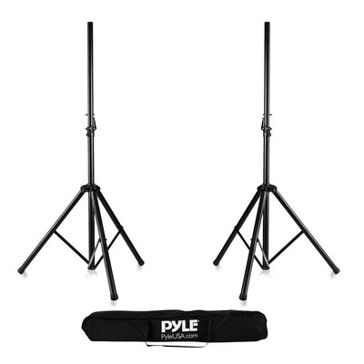 Pyle PSTK107 Dual Speaker Tripod Stand Adjustable Mount Holders Pair (2 Pack) - VMInnovations