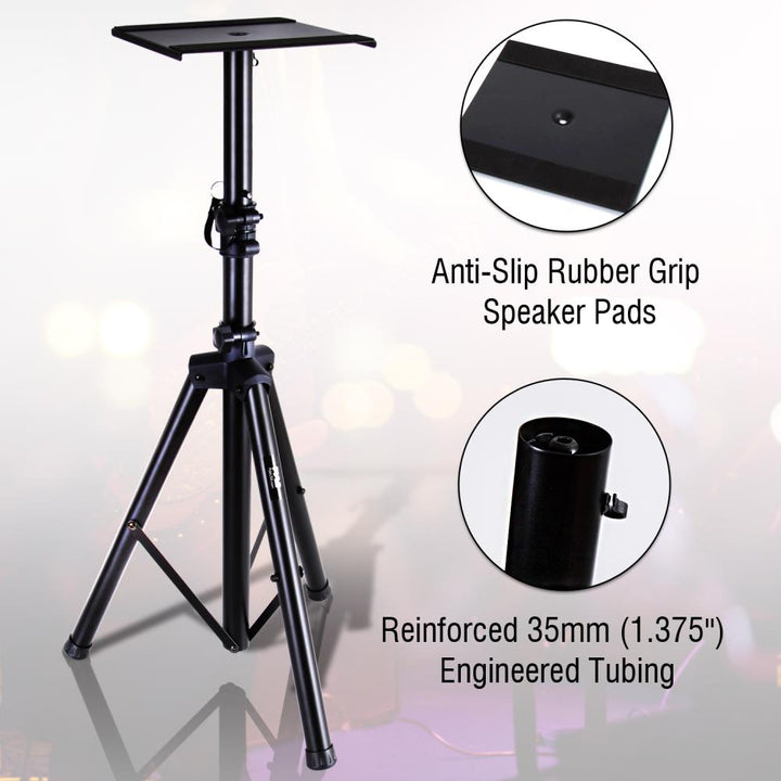 Pyle Universal Tripod Dual Monitor Speaker Stand Mount Kit, Pair (Open Box) - VMInnovations