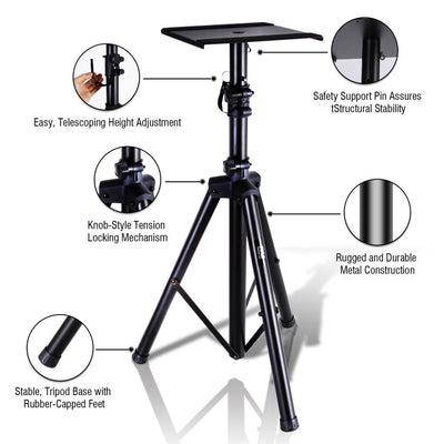 Pyle Universal Tripod Dual Studio Monitor Speaker Stand Mount Kit, Pair (Used) - VMInnovations