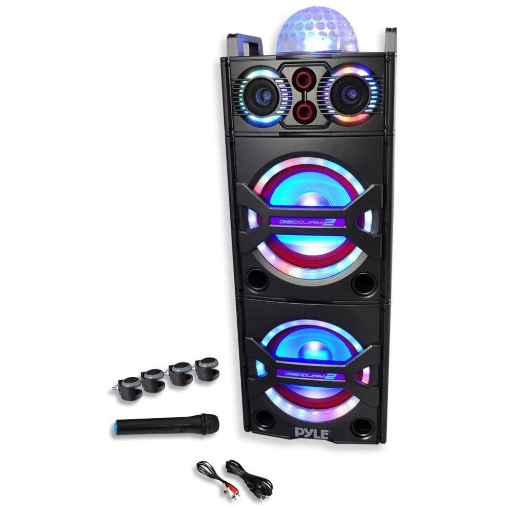 Pyle Portable Bluetooth Speaker System with Flashing Party Lights (Open Box) - VMInnovations