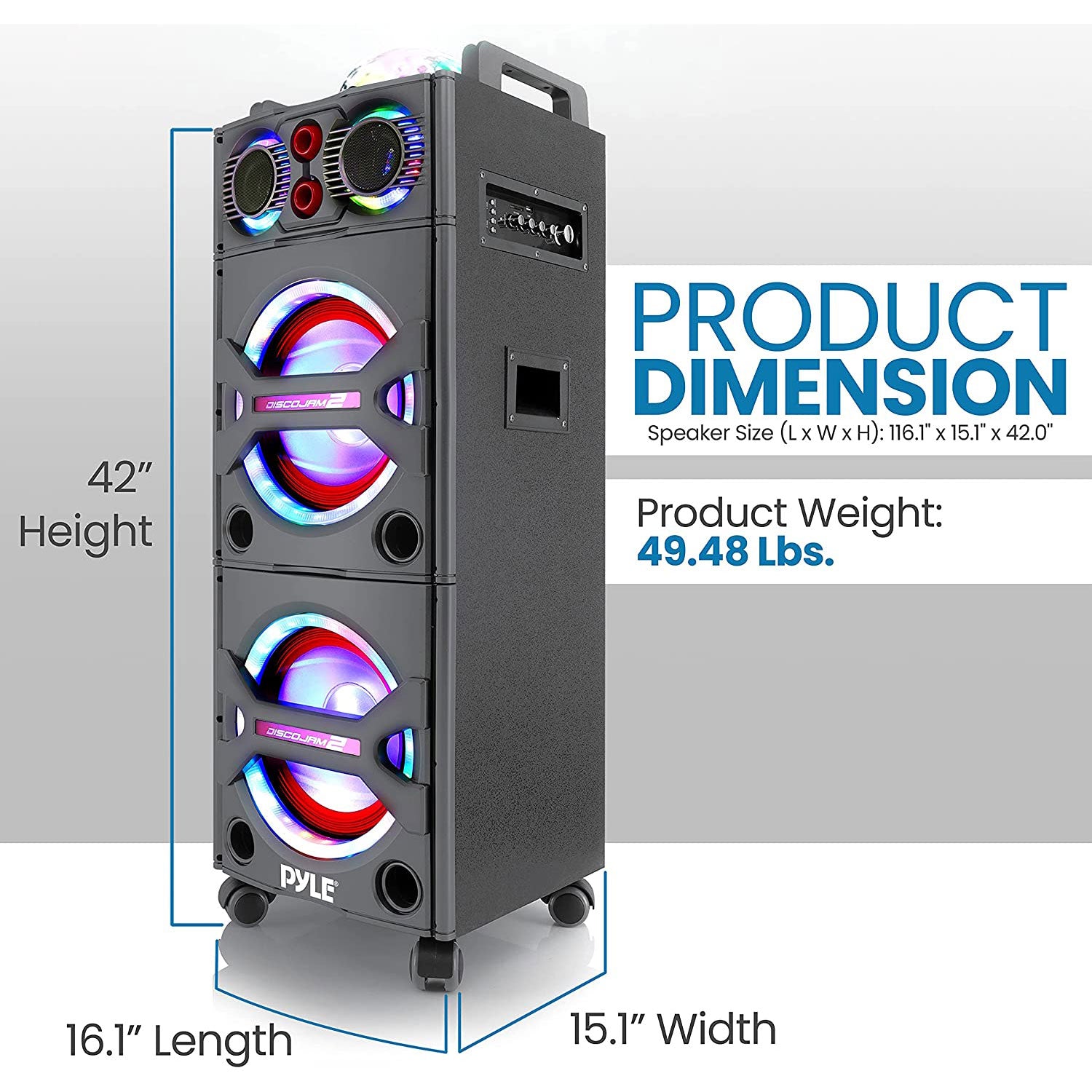 Pyle Portable Bluetooth Speaker System with Flashing Party Lights (Used) - VMInnovations