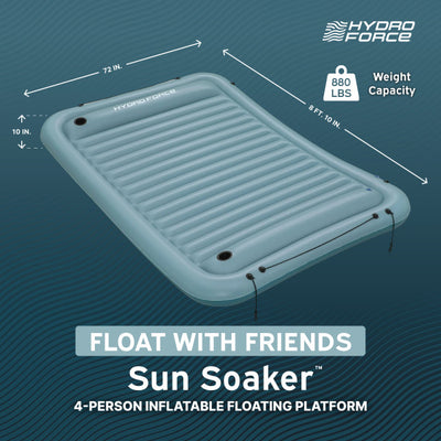 Bestway Hydro-Force Sun Soaker Inflatable 4 Person Water Float Platform Lounger