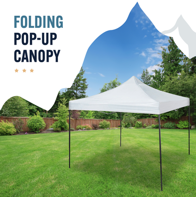 Trappers Peak 6 1/2-by-6 1/2-Foot Folding Pop-Up Shade Canopy, White - VMInnovations