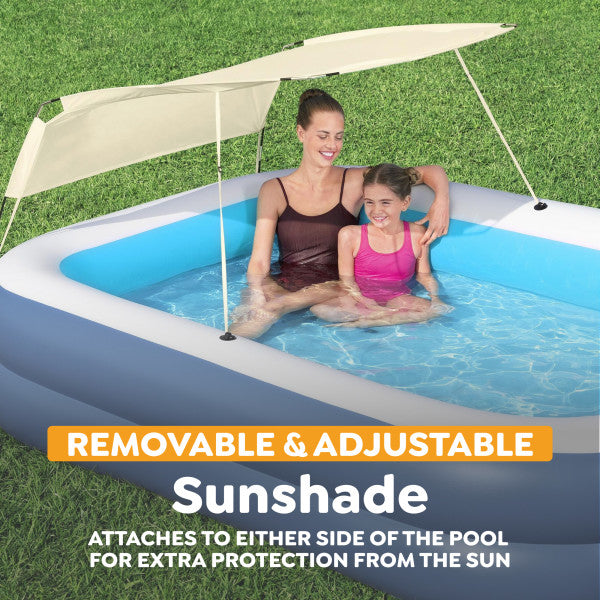 H2OGO! 8 Foot 4 Inch by 70 Inch Summer Bliss Shaded Inflatable Family Pool
