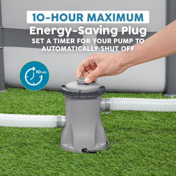 Bestway 58511E-BW Flowclear 330 Gallon Above Ground Pool Pump with GFCI Plug