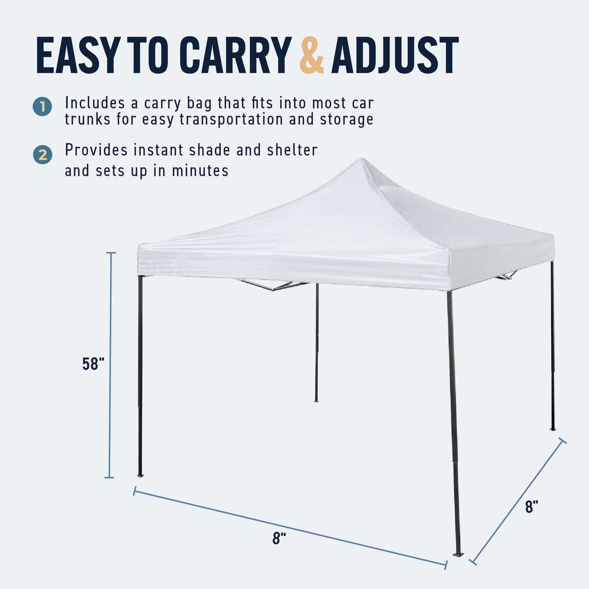 Trappers Peak 6 1/2-by-6 1/2-Foot Folding Pop-Up Shade Canopy, White (Open Box) - VMInnovations