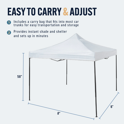 Trappers Peak 6 1/2-by-6 1/2-Foot Folding Pop-Up Shade Canopy, White (Open Box) - VMInnovations