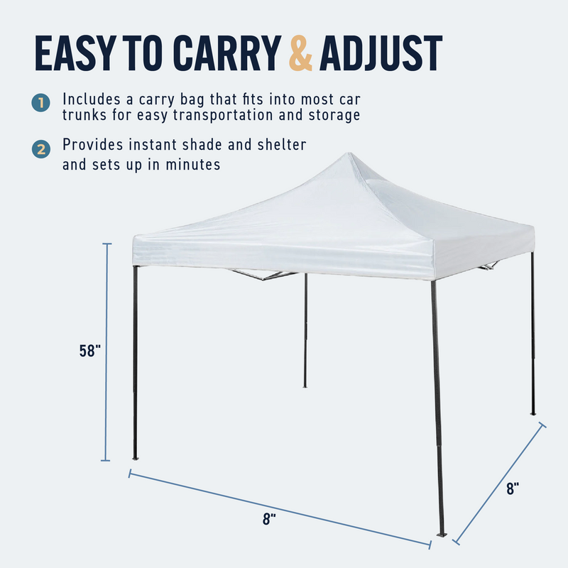 Trappers Peak 6 1/2-by-6 1/2-Foot Folding Pop-Up Shade Canopy, White (Open Box)