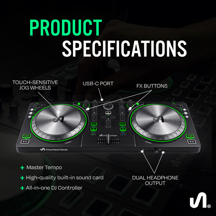 The Next Beat by Tiesto DJ Controller, DJ Control Deck with Audio Mixer, SX1