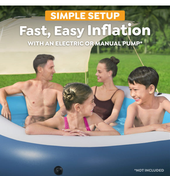 H2OGO! 8 Foot 4 Inch by 70 Inch Summer Bliss Shaded Inflatable Family Pool