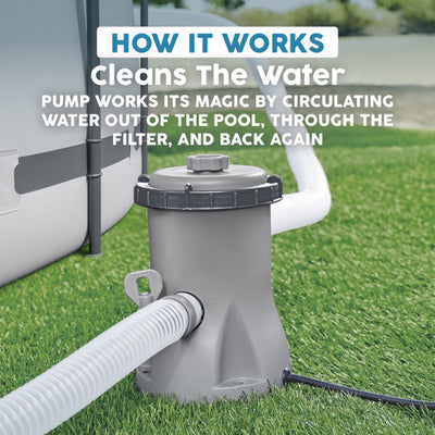 Bestway 58511E-BW Flowclear 330 Gallon Above Ground Pool Pump with GFCI Plug