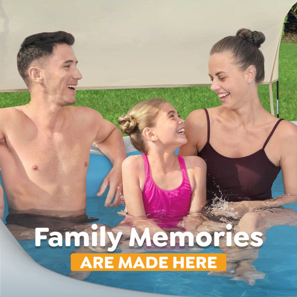 H2OGO! 8 Foot 4 Inch by 70 Inch Summer Bliss Shaded Inflatable Family Pool