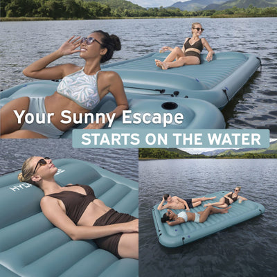 Bestway Hydro-Force Sun Soaker Inflatable 4 Person Water Float Platform Lounger