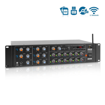 Pyle 2 x PT12050CH Pro Audio Bluetooth 6000 Watt 12 Channel Amplifier (2 Pack)