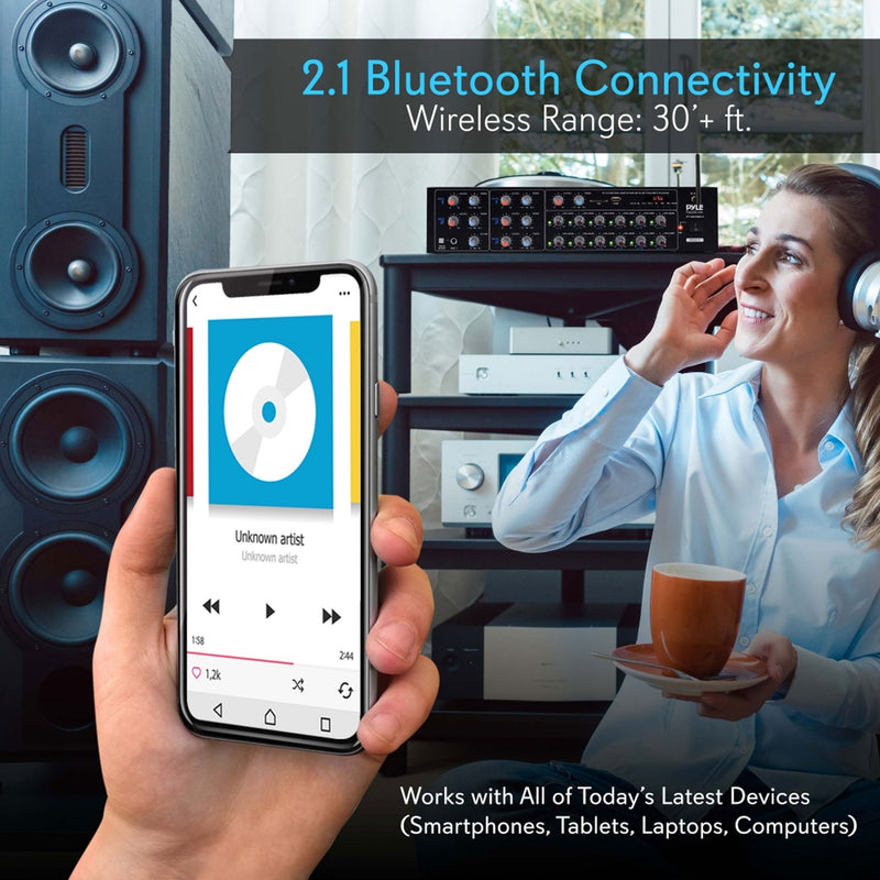 Pyle 2 x PT12050CH Pro Audio Bluetooth 6000 Watt 12 Channel Amplifier (2 Pack)
