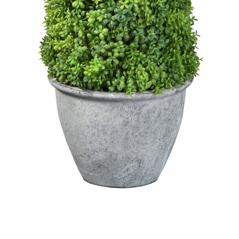 16 Inch Cone Topiary Artificial Plant w/ Gray Ceramic Pot (Open Box)