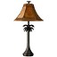 Collective Design Palm Tree Light Lamp Rattan Shade & French Verdi Finish (Used)