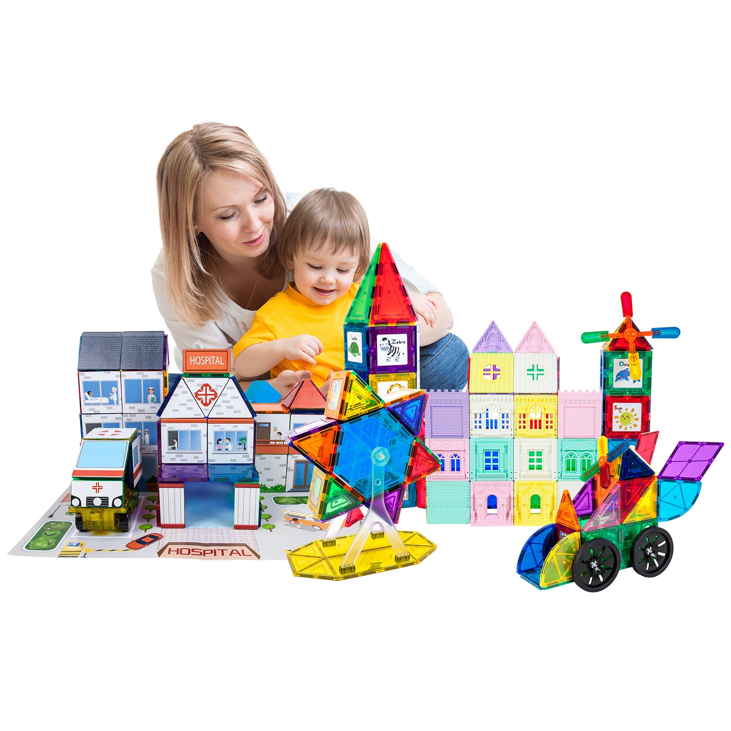 Picasso Tiles 3in1 Master Builder Magnetic Kids Block Set, 300 Piece (Open Box) - VMInnovations