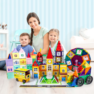 Picasso Tiles 3in1 Master Builder Magnetic Kids Block Set, 300 Piece (Open Box) - VMInnovations