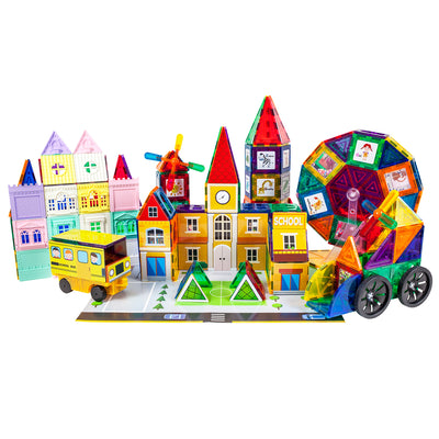 Picasso Tiles 3in1 Master Builder Magnetic Kids Block Set, 300 Piece (Open Box) - VMInnovations