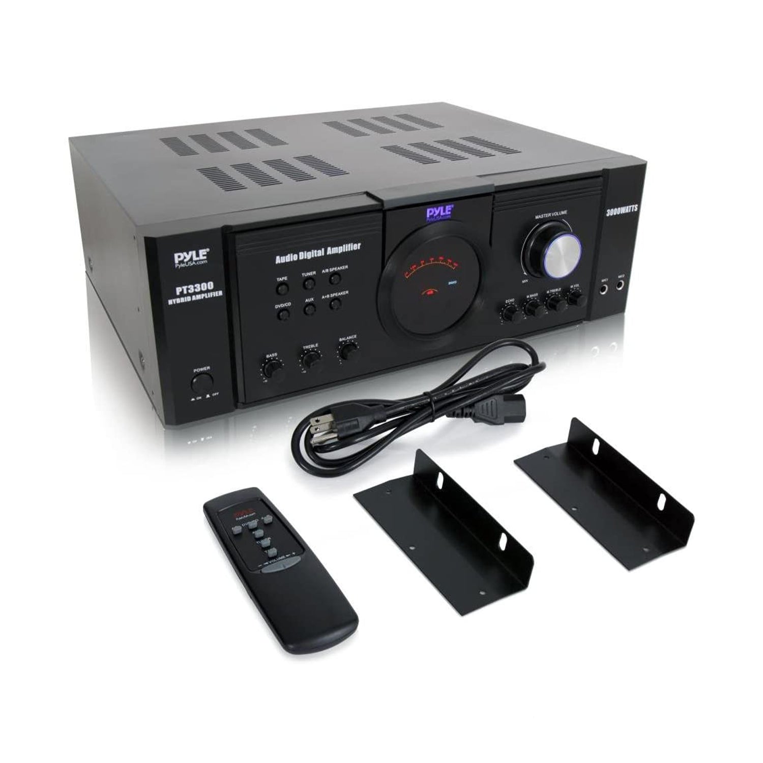 PYLE PRO PT3300 3000 Watt Rack Mountable Home Power Stereo LED PA DJ Amplifier