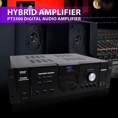 PYLE PRO PT3300 3000 Watt Rack Mountable Home Power Stereo LED PA DJ Amplifier