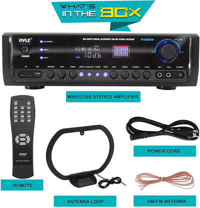 Pyle PT390BTU Digital Home Theater Bluetooth 4 Channel Radio Aux Stereo Receiver