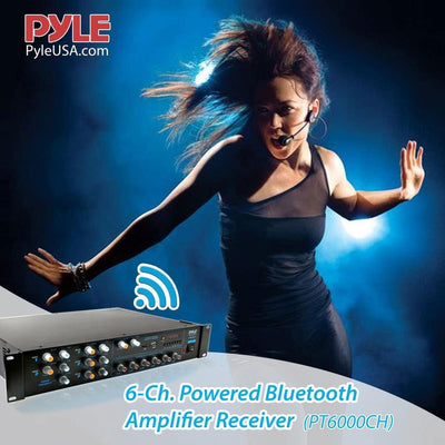 Pyle PT6000CH Bluetooth Home Audio 4200 Watt 6 Channel Amplifier Stereo Receiver - VMInnovations