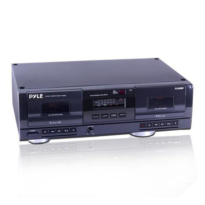 Pyle PT-659DU Dual Stereo Cassette Deck Music Player System with MP3 Converter