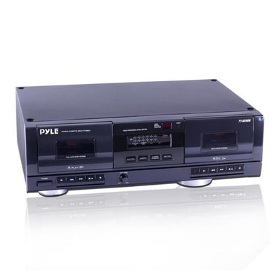 Pyle Dual Stereo Cassette Deck Music Player System with MP3 Converter (Open Box)