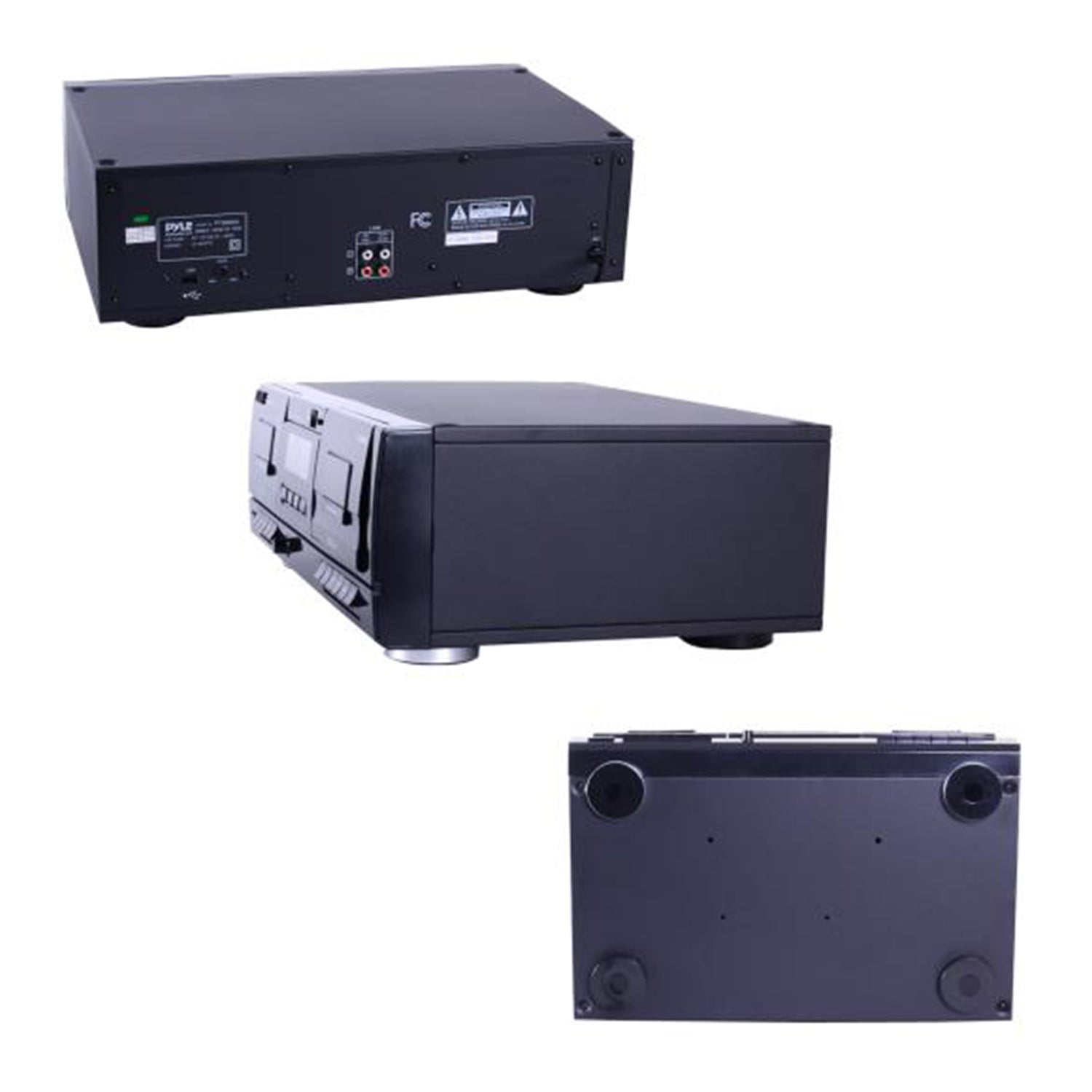 Pyle PT-659DU Dual Stereo Cassette Deck Music Player System with MP3 Converter