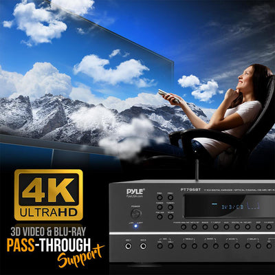Pyle PT796BT Wireless Streaming Home Theater Receiver with 4K Ultra Support - VMInnovations