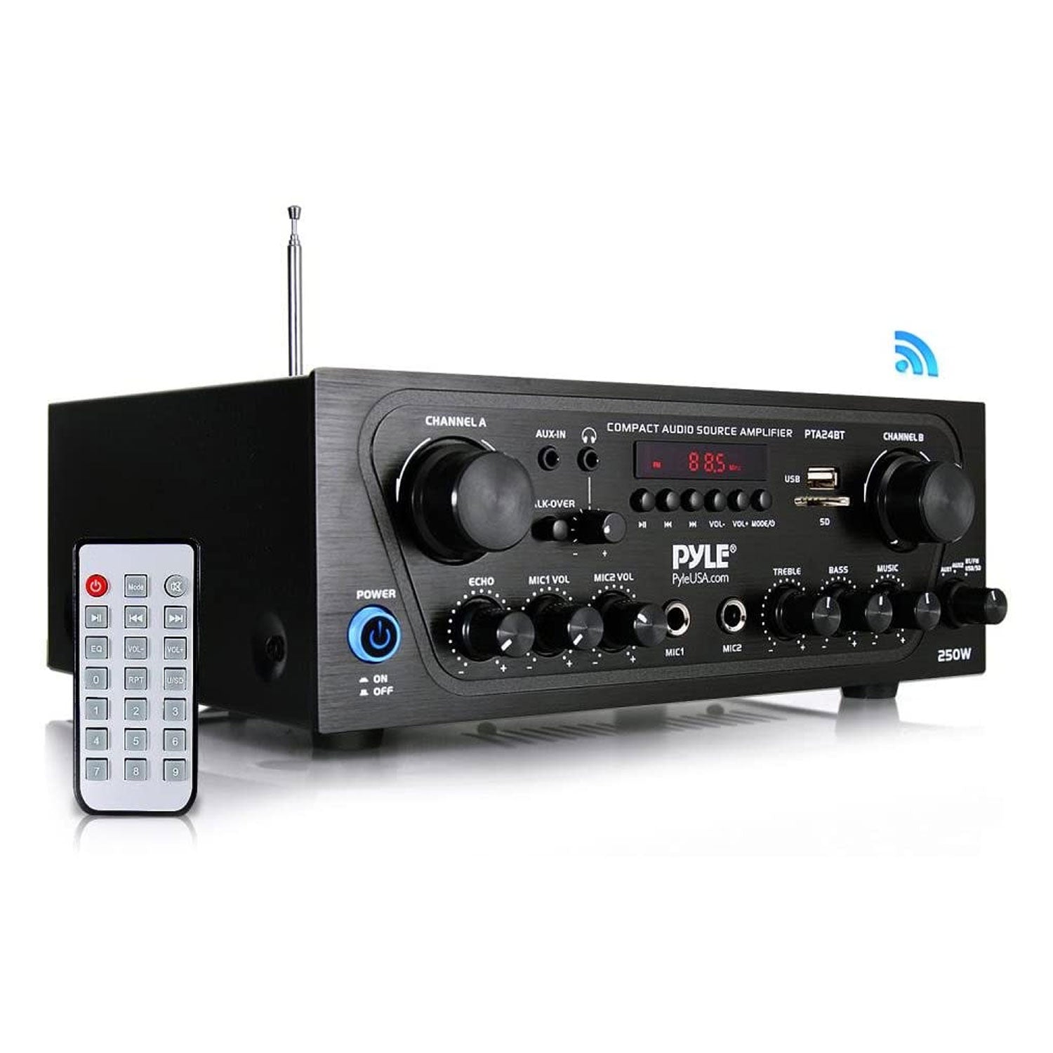 Pyle PTA24BT Bluetooth Home Audio 250W 2 Channel Amp Stereo Receiver (4 Pack) - VMInnovations