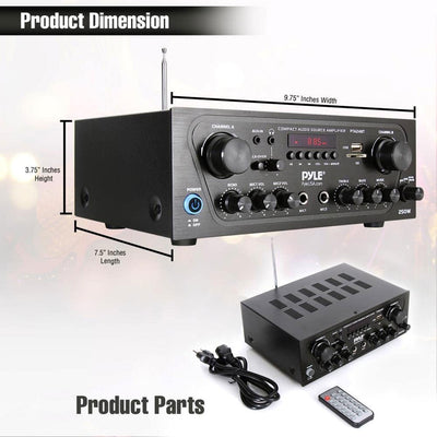 Pyle Bluetooth Home Audio 250 Watt 2 Channel Amplifier Stereo Receiver (Used) - VMInnovations