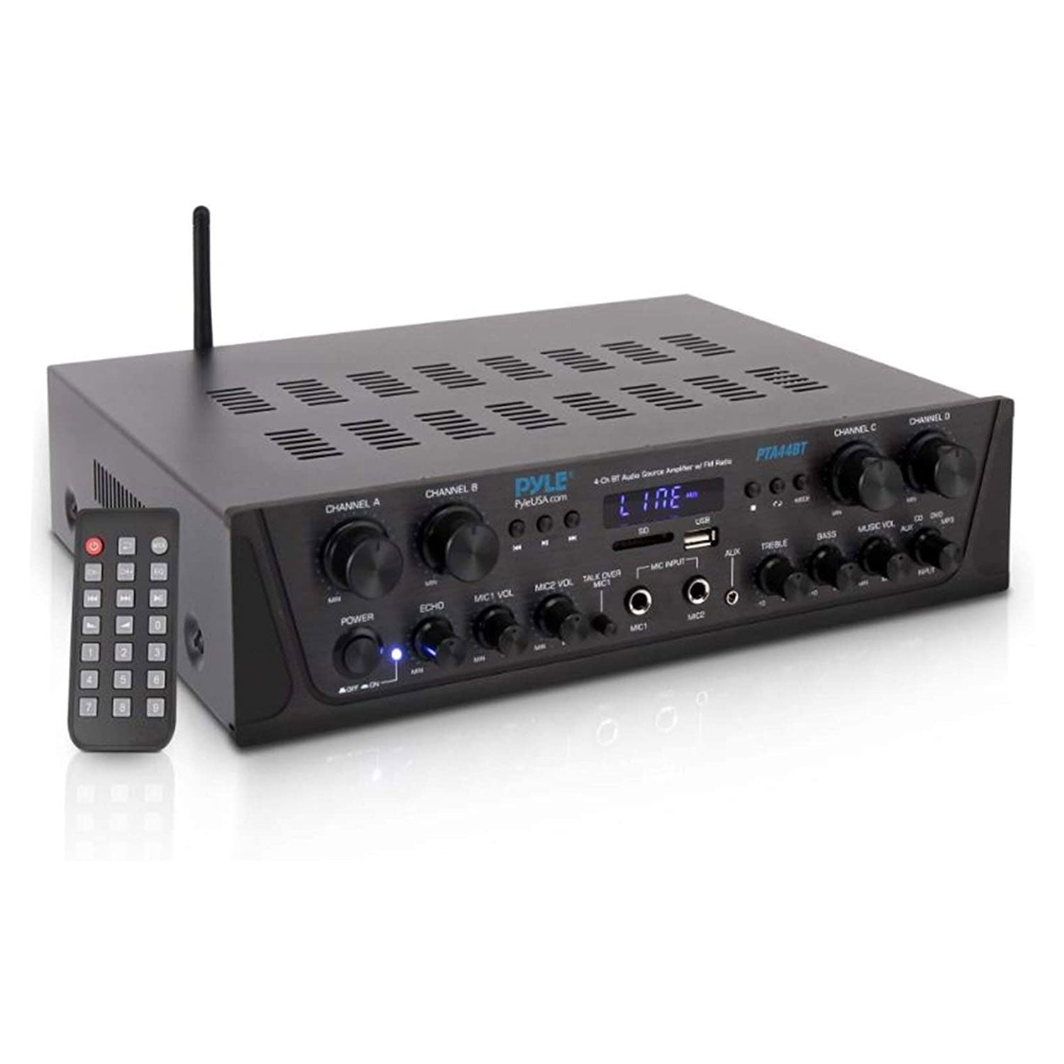 Pyle Bluetooth Audio 500 Watt 4 Channel Amplifier Stereo Receiver (For Parts)