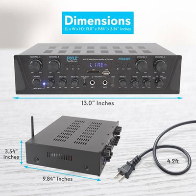 Pyle Bluetooth Audio 500 Watt 4 Channel Amplifier Stereo Receiver (For Parts)